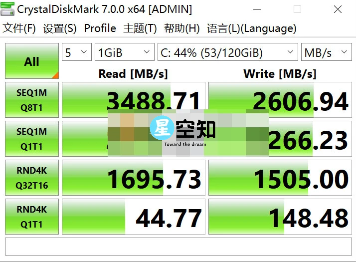 Crystal Disk Mark(硬盘测试) v8.0.6 绿色版-星空知
