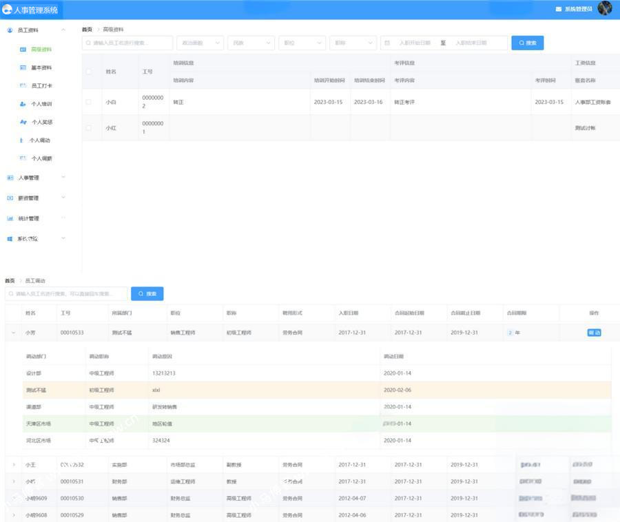 基于SpringBoot的人事管理系统源码-星空知