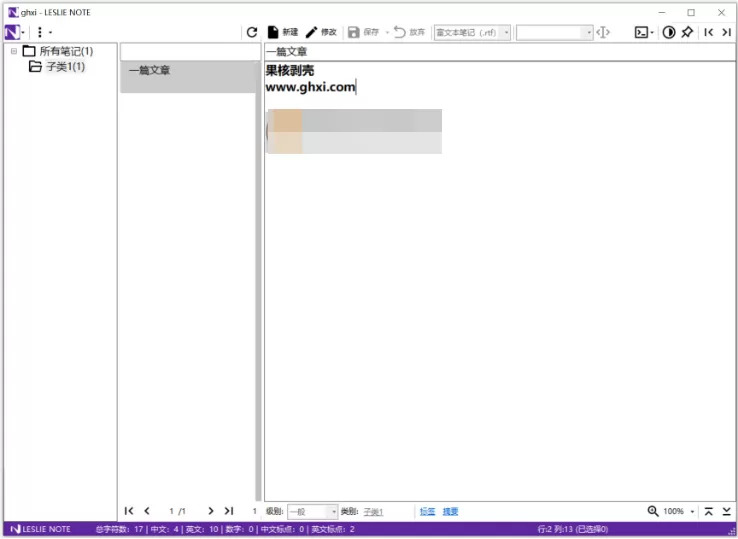 LESLIE Note v5.37 绿色便携版-星空知