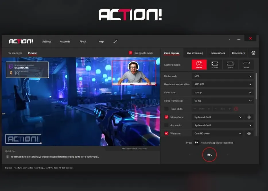 暗神 Mirillis Action! v4.48.0 专业游戏屏幕录制-星空知