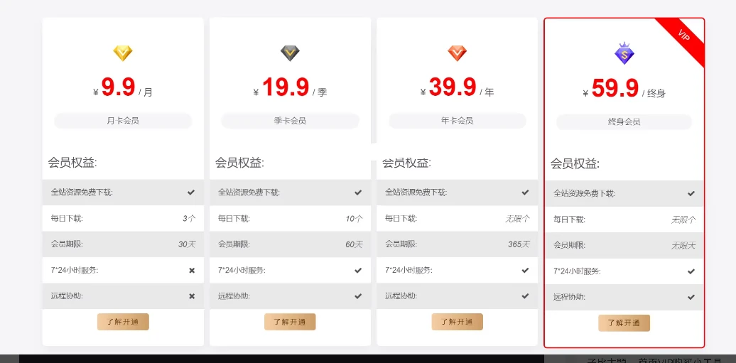 子比主题 – 首页VIP购买小工具-星空知